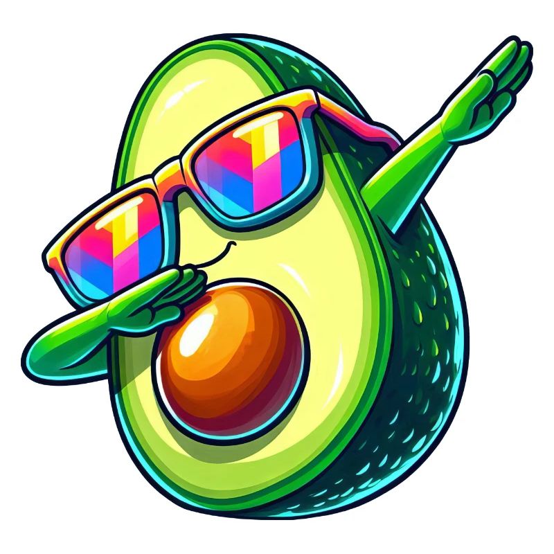 Cool Avocado Dab Sunglasses Rainbow