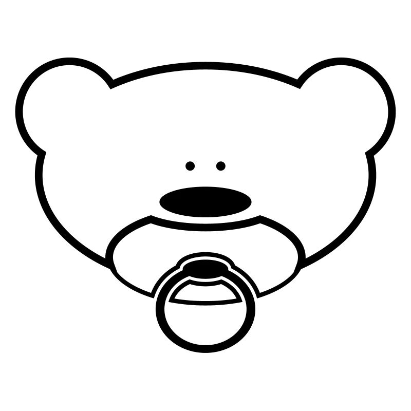Funny teddy bear with pacifier