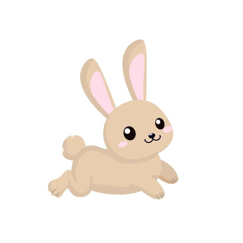 Lapin de dessin animé mignon en cours d'exécution