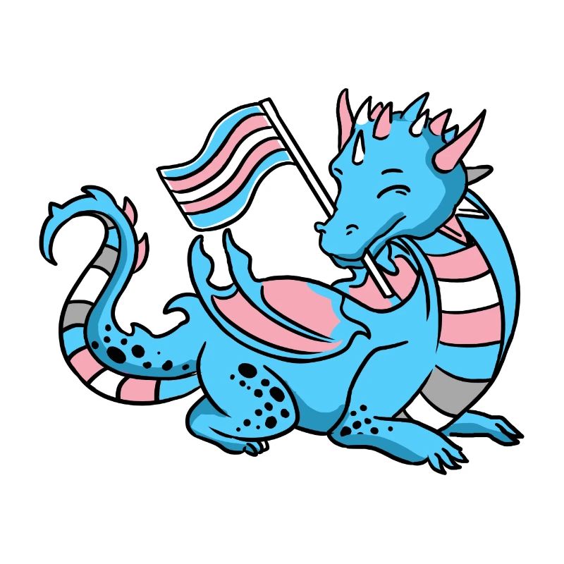 Trans Pride Drache