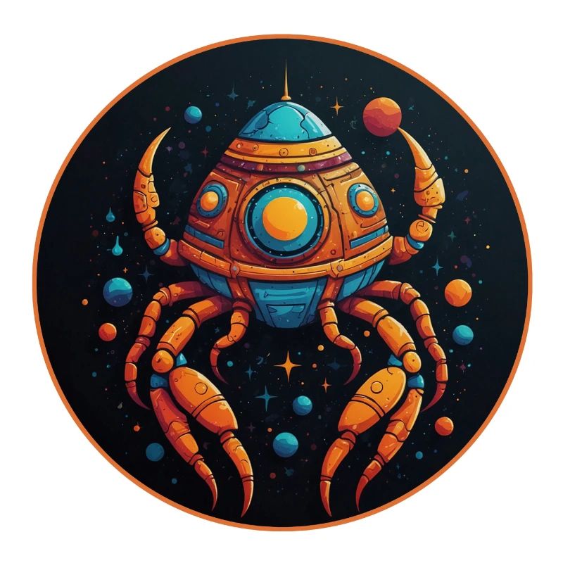 Imaginative whimsical crab spaceship