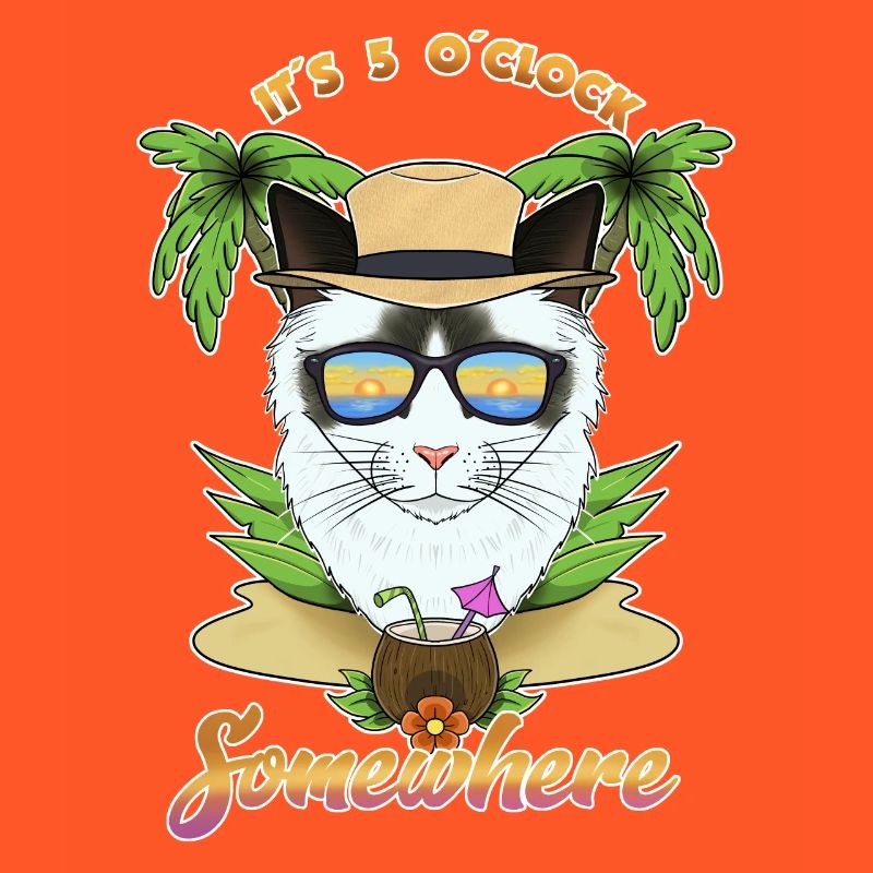 It Is 5 OClock Somewhere Drinking Ragdoll Cat