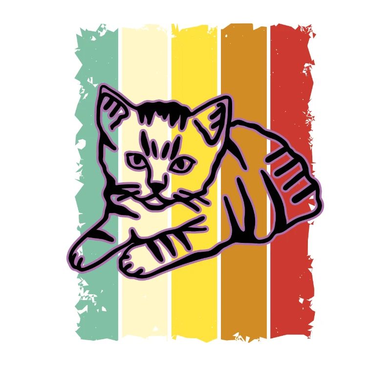 Chat graphique Retro Cat pour les propriétaires de chats