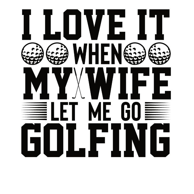 Golf Ehefrau Golfspieler Golftasche Ehemann Ball
