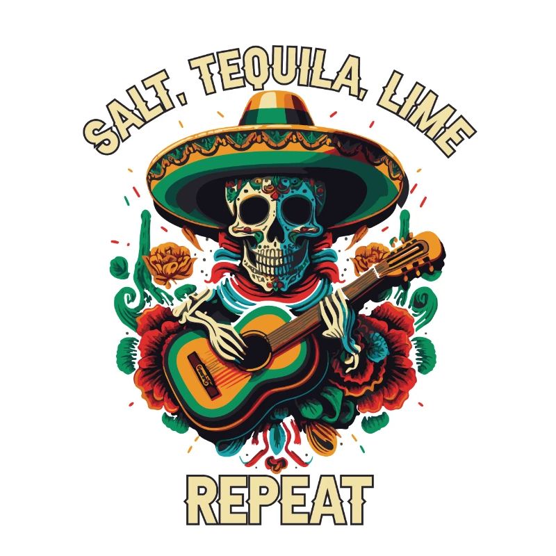 Salt Tequila Lime Repeat Alcoholic Tequila Drinker