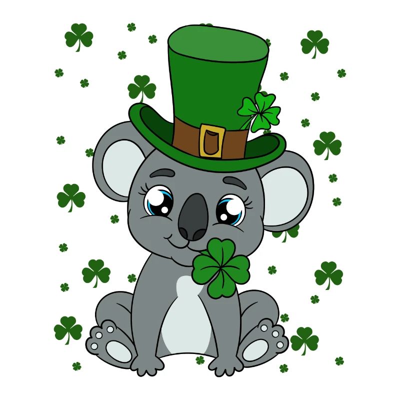 Niedlicher Koala mit Hut Saint Patrick's Day