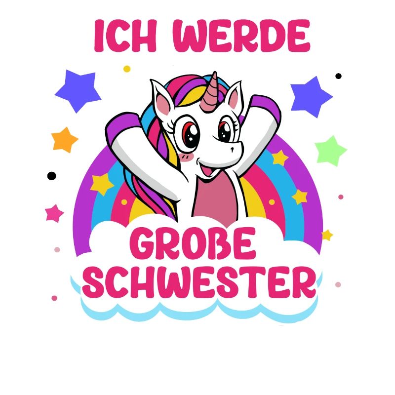 Einhorn Mädchen Tochter Ich Werde Große Schwester
