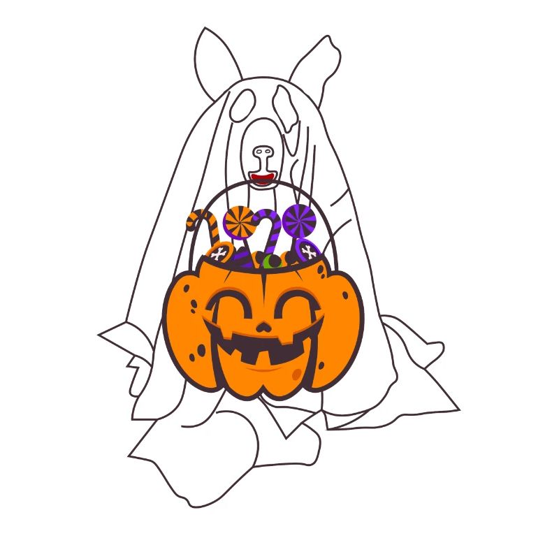 Husky Ghost Pumpkin Lantern Halloween
