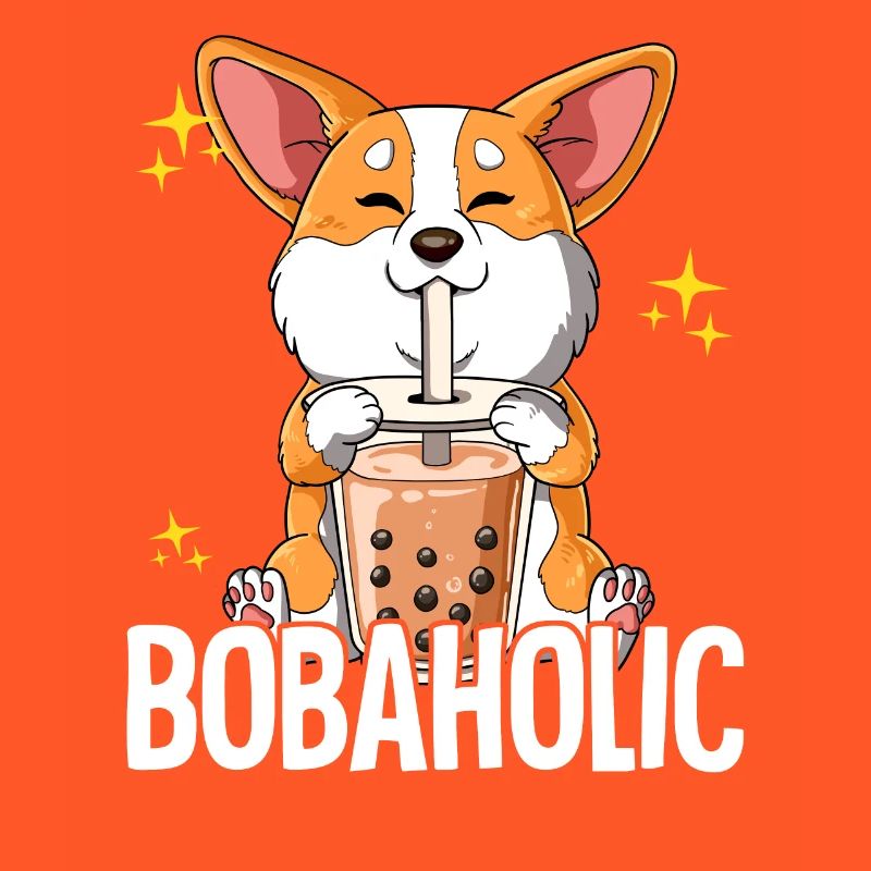 Bubble Tea Corgi Hund Boba Tea Bobaholic