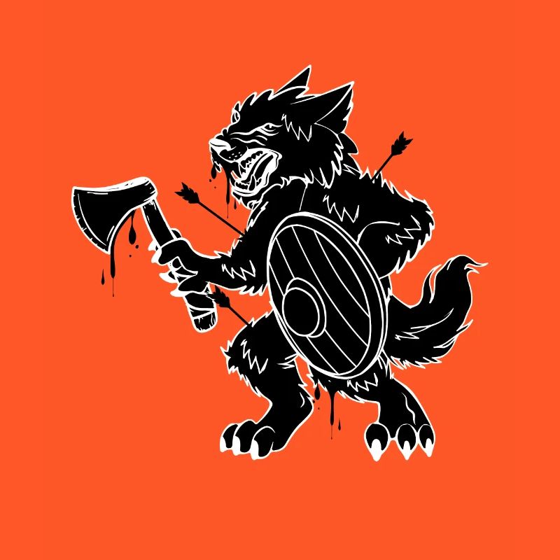 Wikinger Geschenkidee Mann Wolf Krieger Wikinger