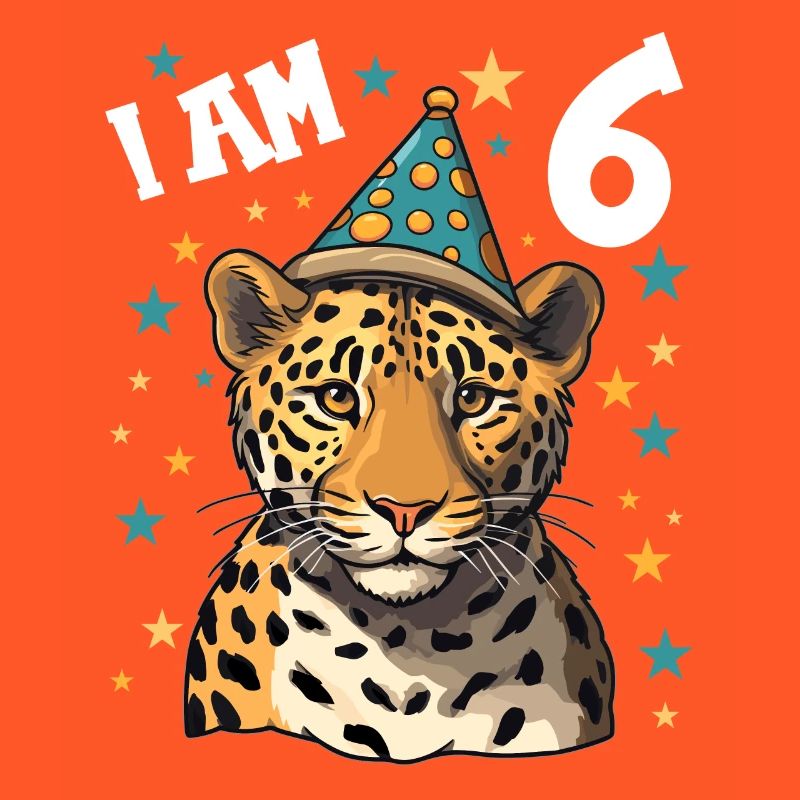 Ich bin 6 Jahre alt Leoparde Leopard 6. Geburtstag