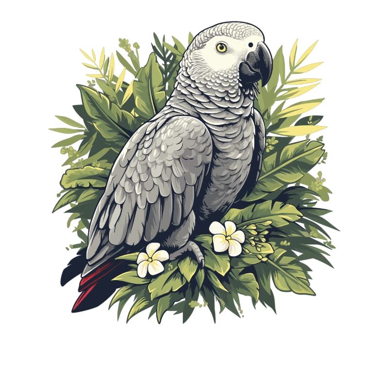 Perroquets gris d’Afrique