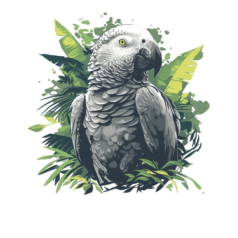 Perroquets gris d’Afrique
