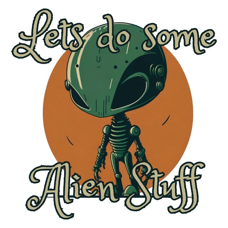 Green retro alien, minimalist design