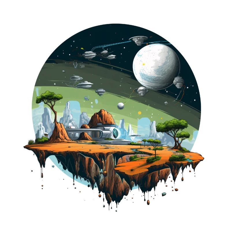 Planète extraterrestre avec vue de l’espace