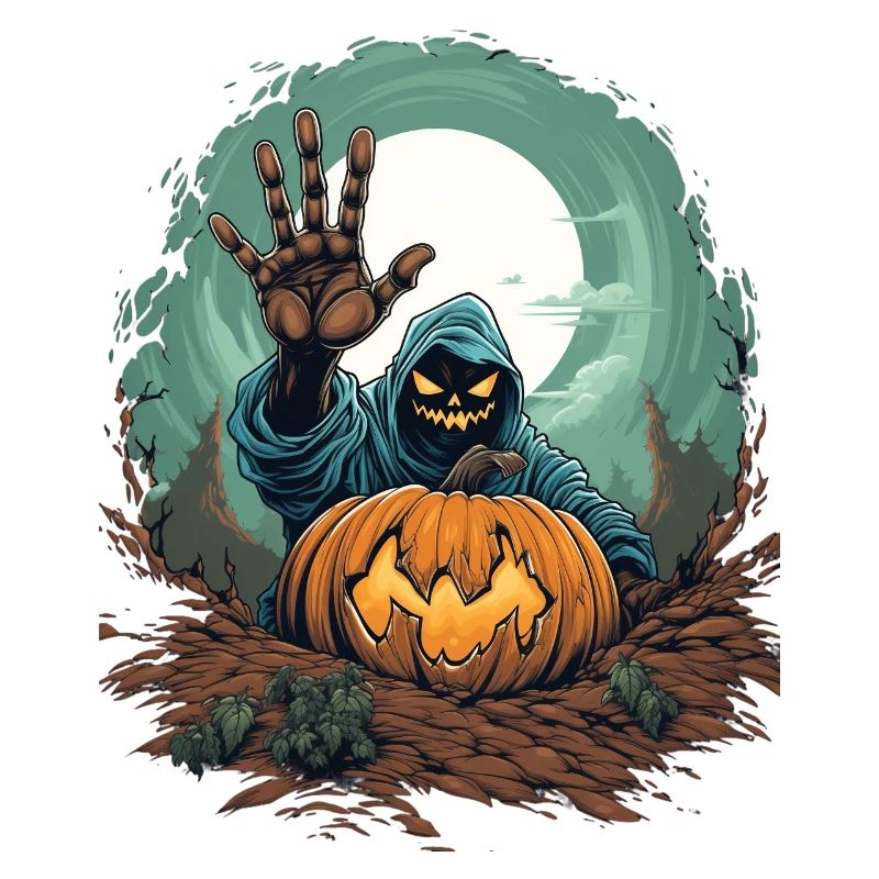 Halloween Emerging Hands Spooky Pumpkin