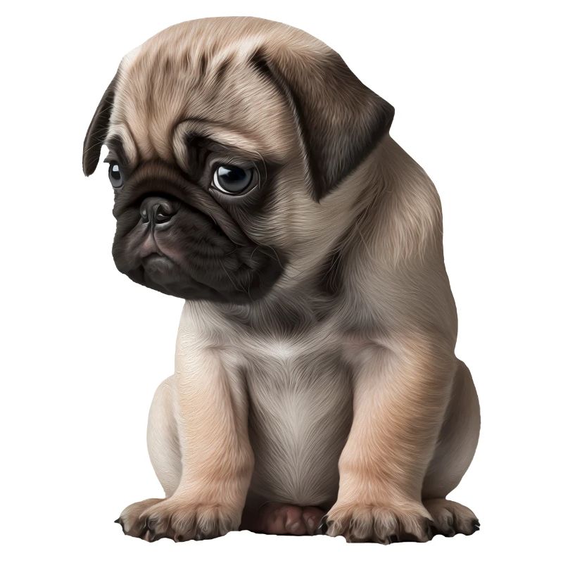 Chiot carlin timide