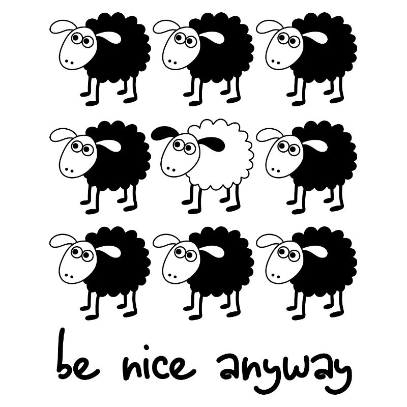 Nice Guy Black Be Nice Sheep Funny Xmas Geschenk