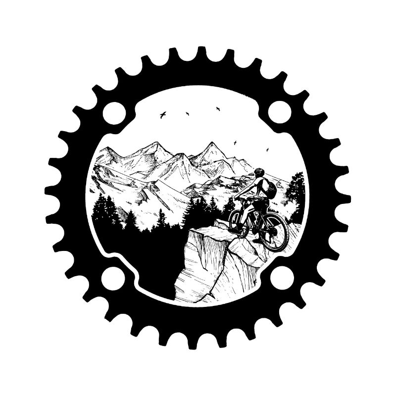 Biker in sprocket (light background)