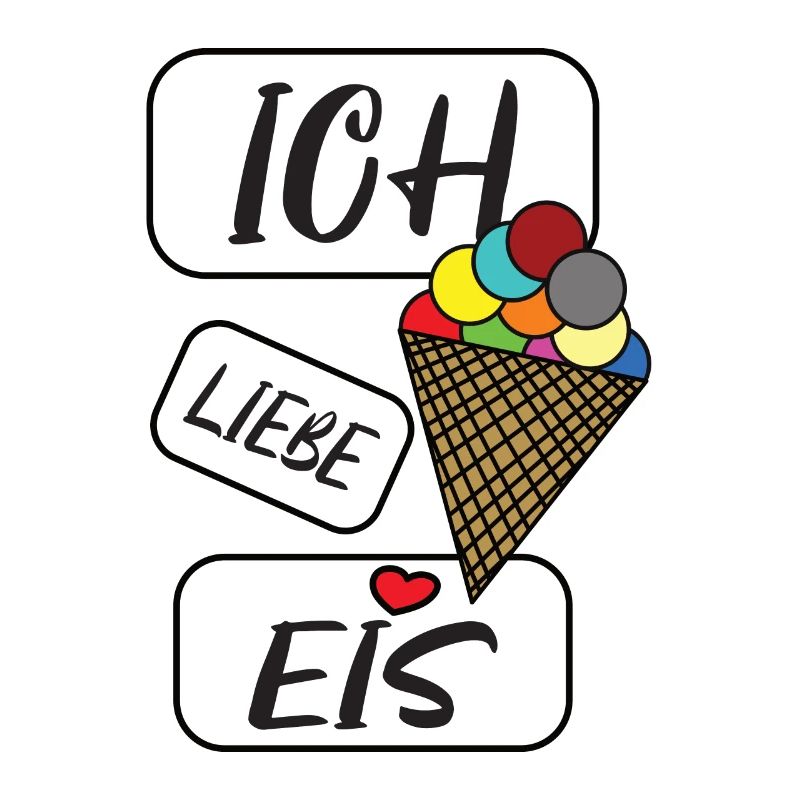 Ich Liebe Eis Freizeit Kinder T-Shirt Geschenkidee