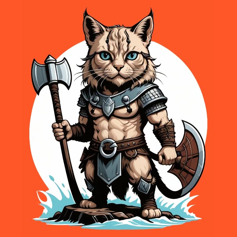 Cat Wikinger Viking Katze Geschenk Süß