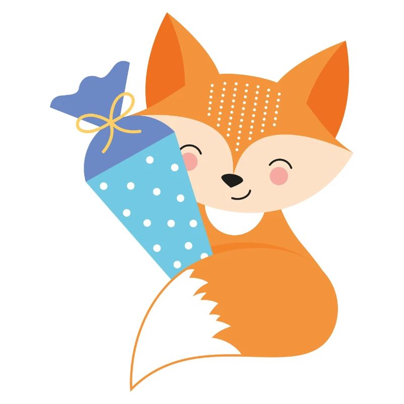 Fuchs mit Schultüte Einschulung
