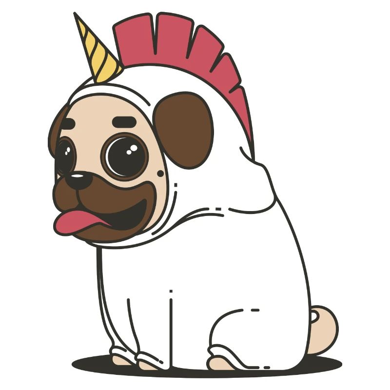 Knuffiger Einhorn Mops