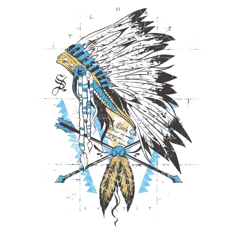 Indianer Mit Häuptling Haarschmuck