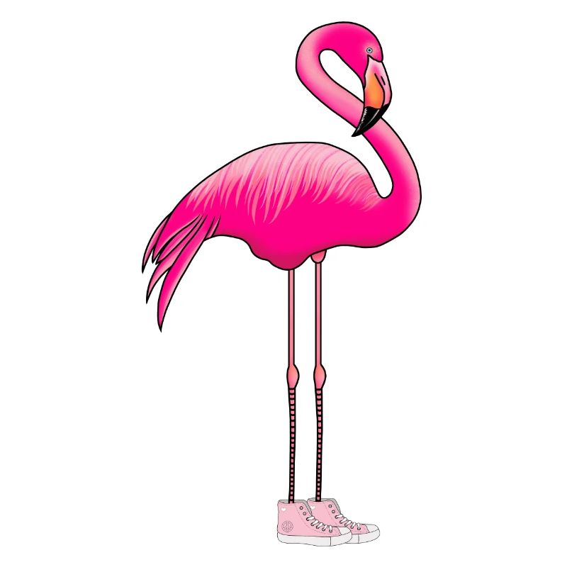 Flamingo mit Sneaker Vogel Pink