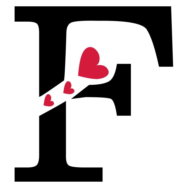 Großbuchstabe F mit Herzen