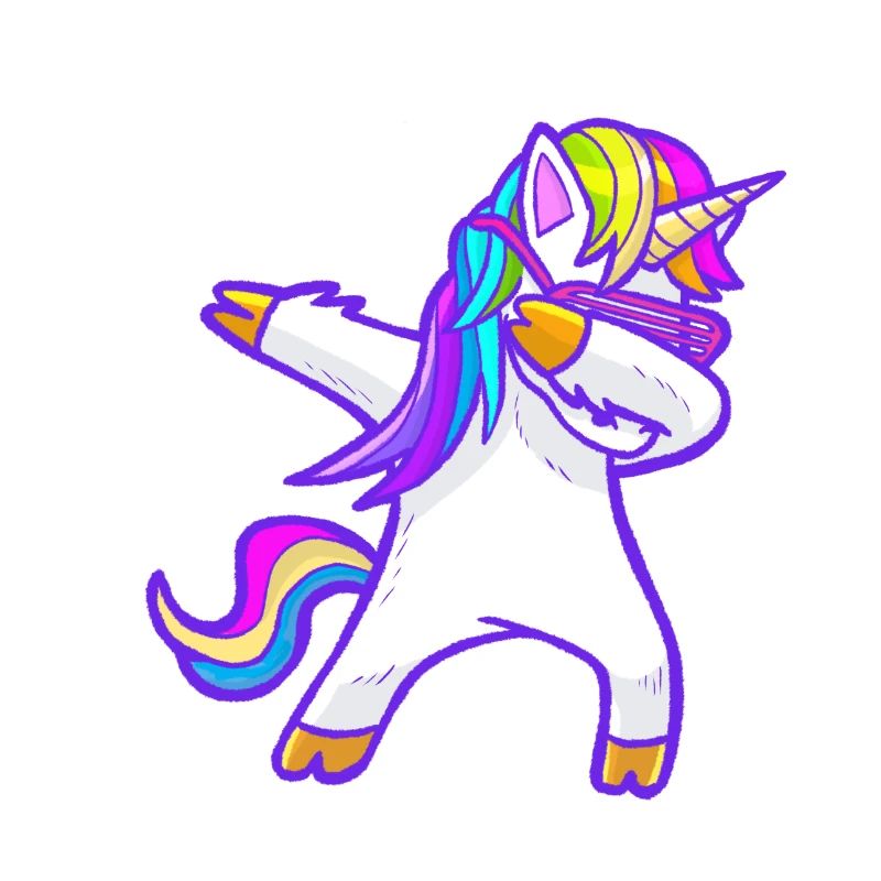 Cooles tupfendes Regenbogen-Einhorn