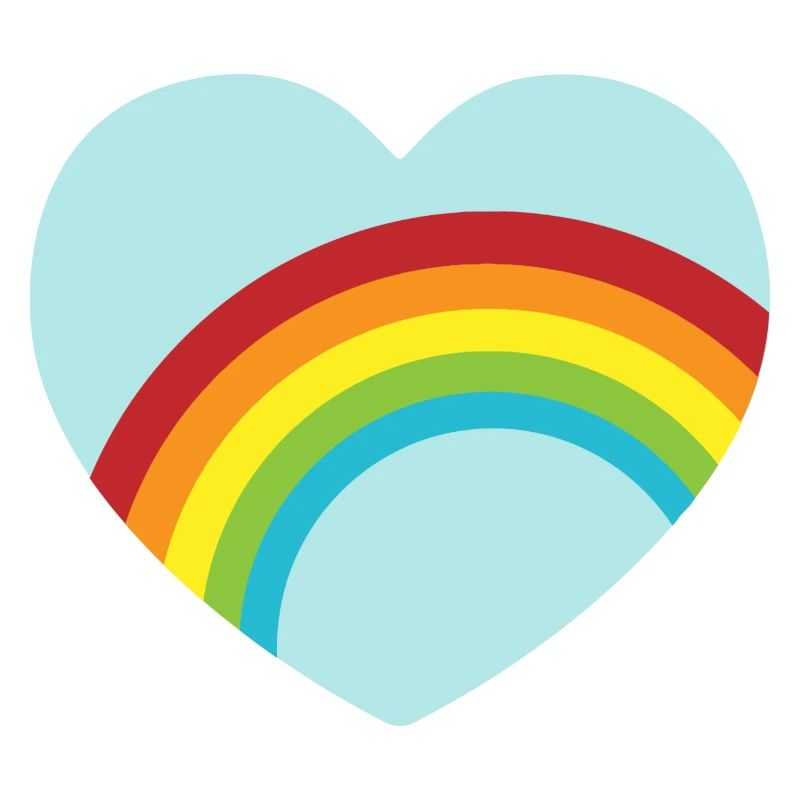 Light blue rainbow heart