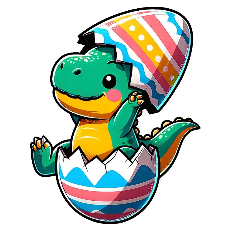 T-Rex Dino comme œuf de Pâques, coquilles d’œufs maladroites