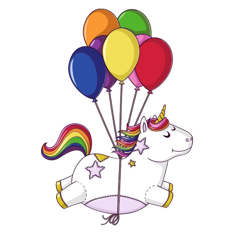 Fliegendes Regenbogen Comic Einhorn Ballons