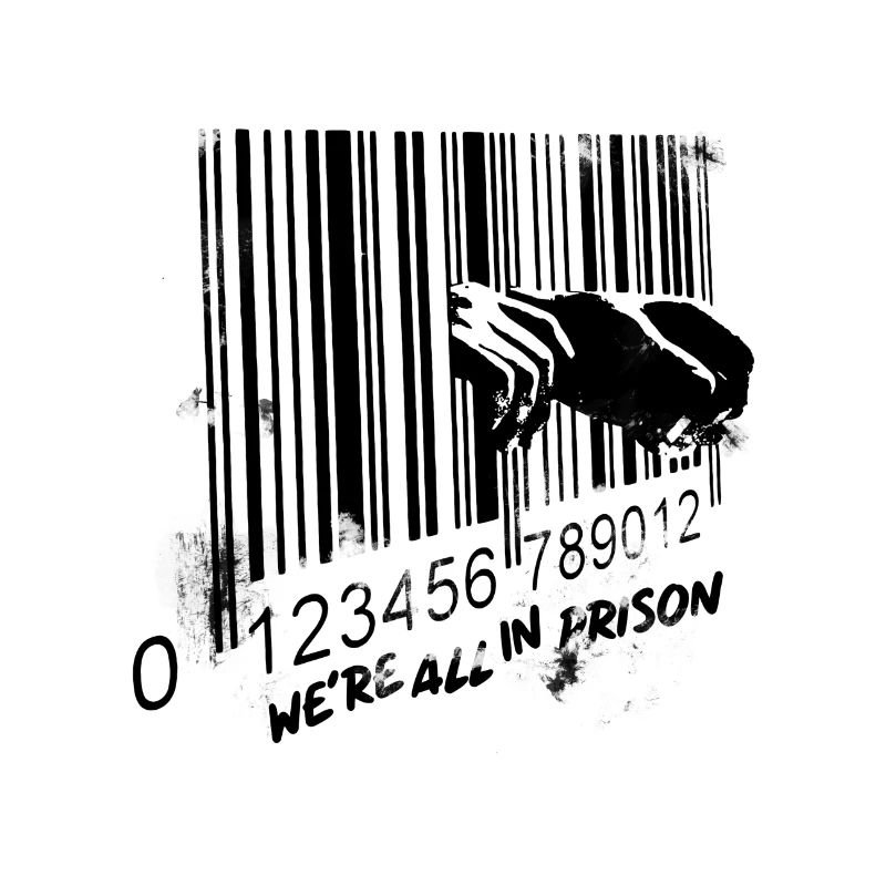 We are all in Prison Graffiti - Barcode Graffiti