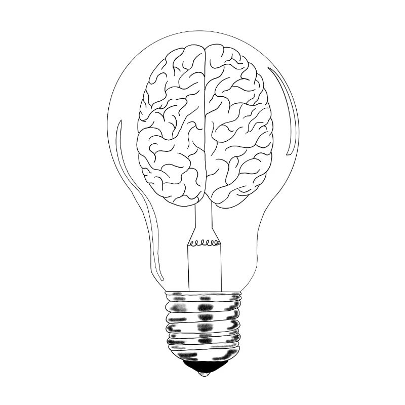 Lightbulb with brain
