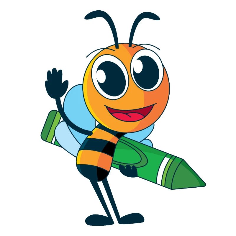 Bee with crayon