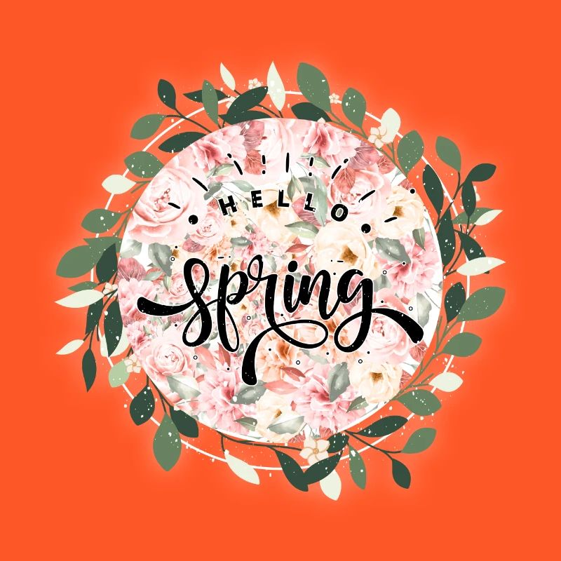 Hello spring flowers pattern