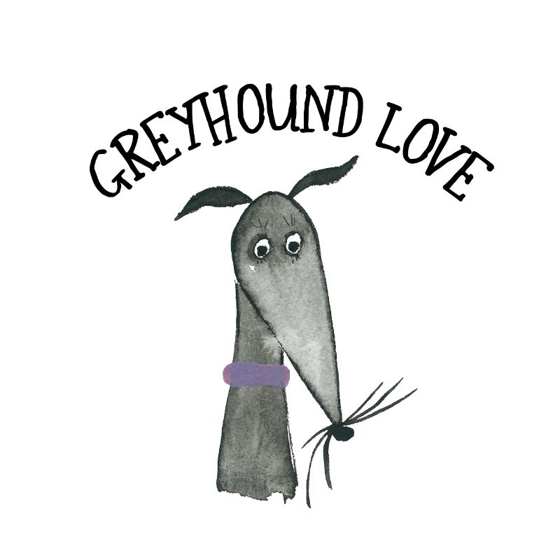 Greyhound Love lévrier noir