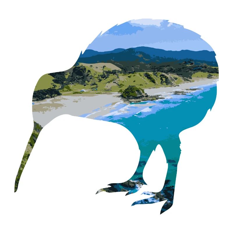 Double Exposure Animals Kiwi Vogel Geschenkidee