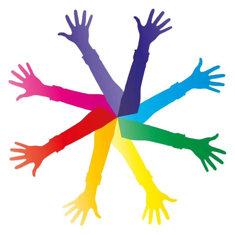 Bunte Hände - Vielfalt und Integration