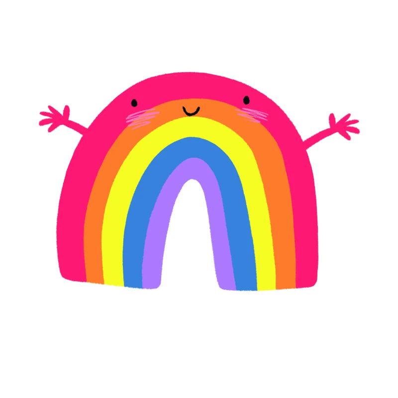Câlin arc-en-ciel mignon