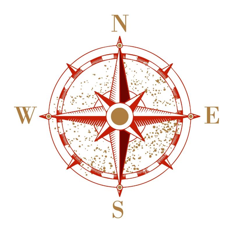 Symbol Kompass Navigation Retro Geschenkidee