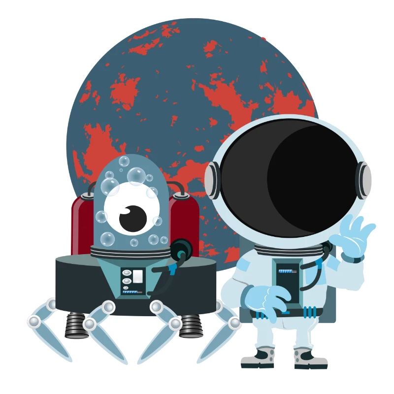 Raumfahrt mit Astronaut
