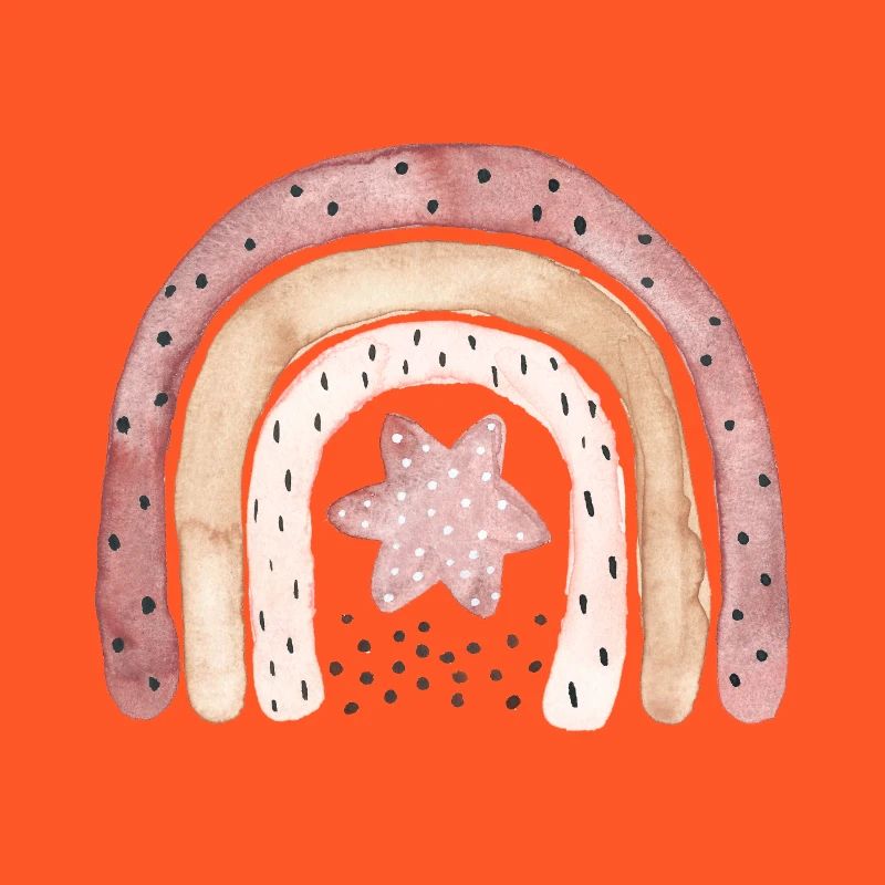 Rainbow boho coffee brown