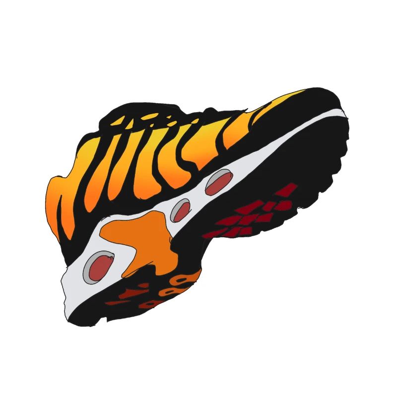 Graphique d'image de conception de sneakers orange sneaker