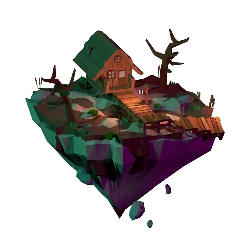 Bog hut | Low poly