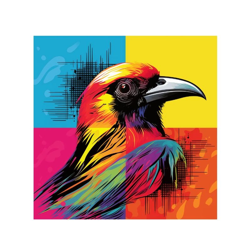 Vogelkunst: Pop-Art-Vogelgitter