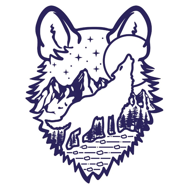 Howling Wolf | Full moon | gift