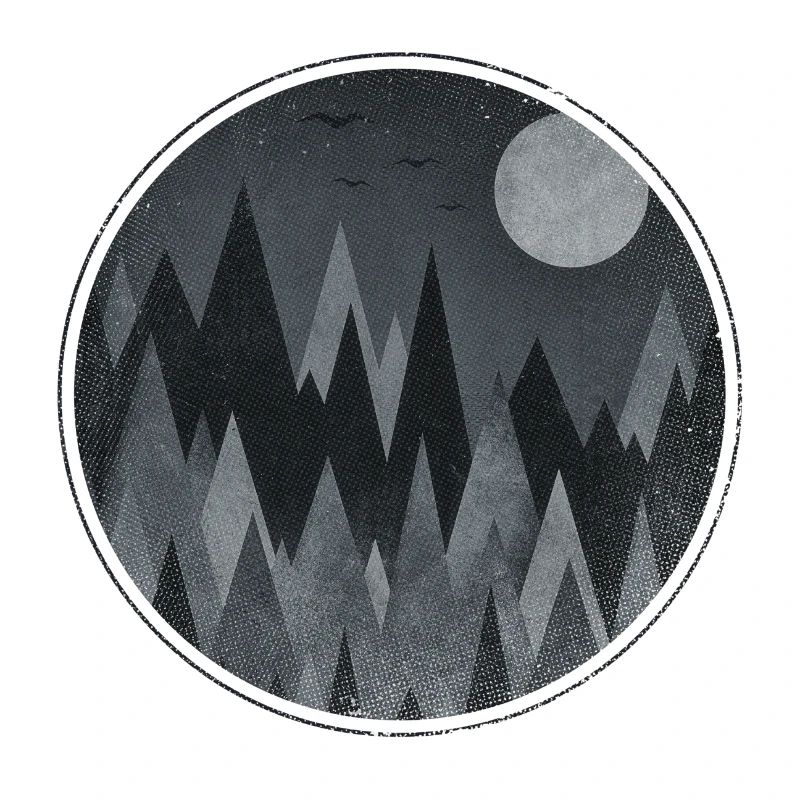 Black & White Triangles Abstract mountains design